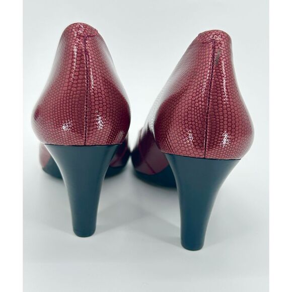 Nurture Copper Marjorie Reptile Print Pumps Heels Size 11M Burgundy Red Wine NEW - Picture 5 of 10